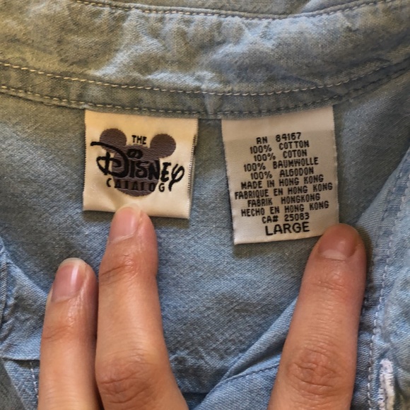 Vintage The Disney Catalog seven dwarfs denim button up size Large - Picture 8 of 8